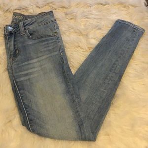 AEO light blue skinny jeans